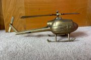 Large Vintage Brass Helicopter