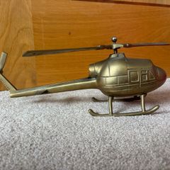 Large Vintage Brass Helicopter