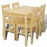 Dining Set 5 Pieces Pine Wood Natural Image 8
