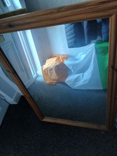 Large wooden framed mirror