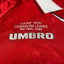 Vintage Umbro Manchester United 1999 Champions League The Final Nou Camp Home Jersey No.20 Solsjkaer Mens Size Small Image 6