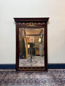 Empire Style Mahogany Mirror with Brass Mounts