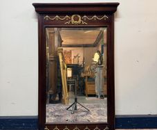 Empire Style Mahogany Mirror with Brass Mounts