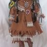 16"  Collectable Native American/Indian Girl on Swing Porcelain Doll (Dark  Brown) Image 4