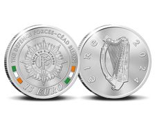 !!!135 Tonigh Only!!!Coin Ireland 2024 Silver Proof 15 Euro The Defence Forces in Original Holder & COA
