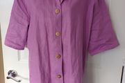 Lilac Heavy100%  Linen Long Top Size 18