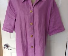 Lilac Heavy100%  Linen Long Top Size 18