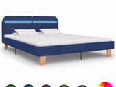 Bed Frame with LED Blue Fabric 150x200 cm