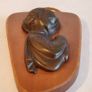 Vintage Brass & Wood Religious Plaque Image 3