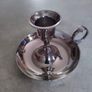 SET OF 2  Silver METAL Chamber Candlestick Candle Holder. Image 8