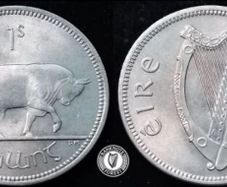 [#2544] - Ireland 1968 | Irish 1s | One Shilling | Bull | KM.14a | UNC