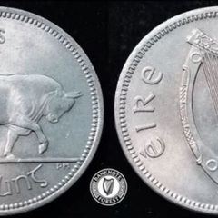 [#2544] - Ireland 1968 | Irish 1s | One Shilling | Bull | KM.14a | UNC