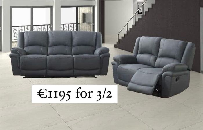 Easy clean fabric recliner sofa set on sale !
