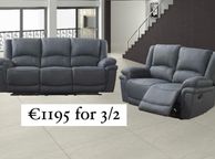 main image for ad Easy clean fabric recliner sofa set on sale !