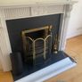 traditional brass fireplace companion set. Image 5