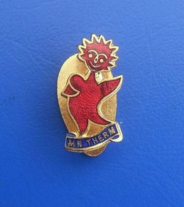 MR THERM (British Gas Council) - an enamelled promotional badge (1930s to 1950s)