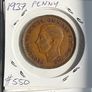 British Pennies 1935, 1936, 1937, 1938, 1939 Image 2