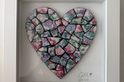 Handmade framed Heart in Pique Assiette