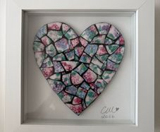 Handmade framed Heart in Pique Assiette