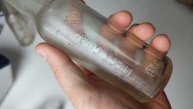 148 - Vintage West Cork Bottling Company Bandon Clear Glass Collectible Decorative Bottle