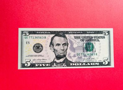 Usa  5  Dollars   2021 . Letter  (  E 5 )  RICHMOND ( Uncirculated )