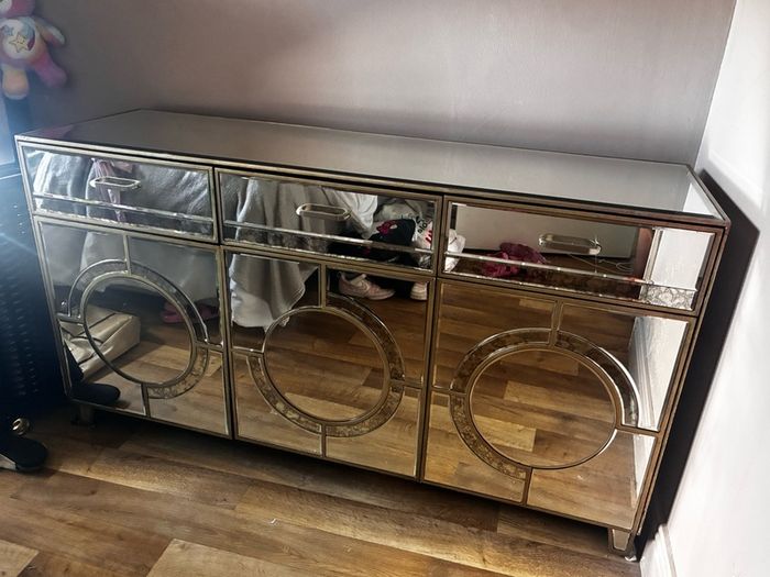 Gatsby antique mirror 3 drawer and 3 door sideboard