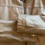 Mens steel grey 'biker affect' leather jacket Image 4