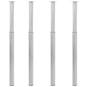 Telescopic Table Legs 4 pcs Brushed Nickel 710 mm-1100 mm
