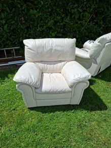 free cream leather armchairs