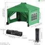 3m x 3m Pop Up Heavy Duty Gazebo with Sides, Central Lock System & 4 Weight Bags & Carry Bag, Marquee Garden Party Tent Outdoor, Green Image 6