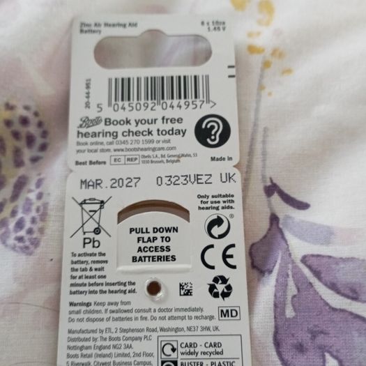 New hearing aid batteries