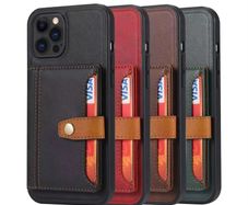 For Apple iPhone 14 Premium Aokus Card Pack Wallet Case Brown