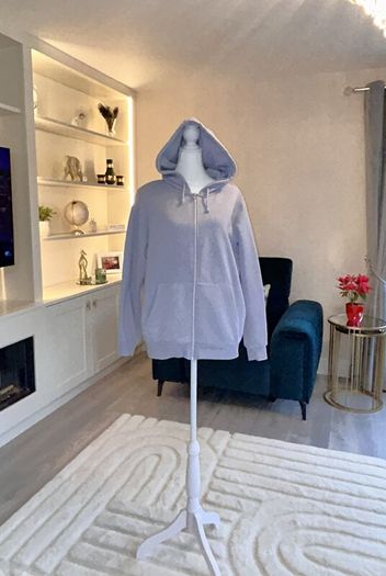 Ladies Grey Zip through Hoodie Size UK Large 14 / EU 42