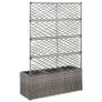 Trellis Raised Bed with 3 Pots 83x30x130 cm Poly Rattan Grey Image 2