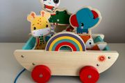 Wooden Animal Pull Along Cart