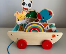 Wooden Animal Pull Along Cart