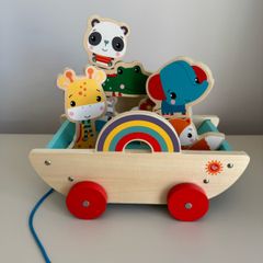 Wooden Animal Pull Along Cart