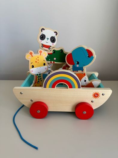 Wooden Animal Pull Along Cart