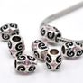 Pandora Style Pink Rhinestone Scroll Beads Image 2