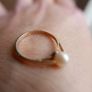Vintage solid 9ct Gold 375 Pearl Solitaire Ring 1,4g Image 3