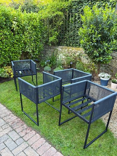 garden table and four chairs