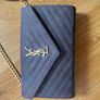 Stunning grey handbag with gold chain shoulder strap Image 3