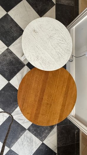HAY Bella Coffee Tables - Set of 2 (Oak & White)