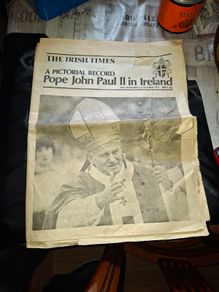 The Irish Times Newspaper Pope John Paul II in Ireland, covering his historic 1979 pastoral visit, Postage Available or Collection