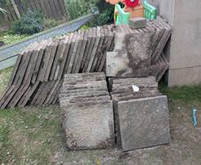Roughly 100 patio slabs