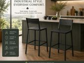Set of 2 Industrial Black Bar Stools