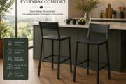 Set of 2 Industrial Black Bar Stools