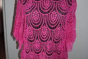 Pink crochet top cotton size UK14 EU42 Postage included