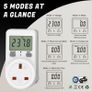 Electricity Usage Monitor Power Meter Plug Energy Monitor Plug Meter UK Energy Cost Meter 5 Modes, Socket Power Monitors Power Consumption Meter Electricity Usage Consumption KWH Amp Volt Watt Meter Image 2