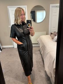 Soft faux leather dress